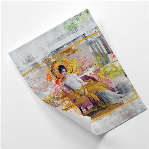 Feeby Affiche moderne Poster décoration murale Image, Dame dans une chaise 40x60 cm