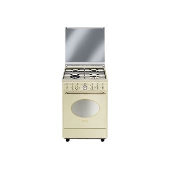 Smeg Colonial CO68GMP9 - Cuisinière - pose libre - largeur : 60 cm - profondeur : 60 cm - hauteur : 90 cm - classe A - crème