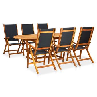 Vidaxl Mobilier A Diner D Exterieur 7 Pcs En Bois D Acacia Solide