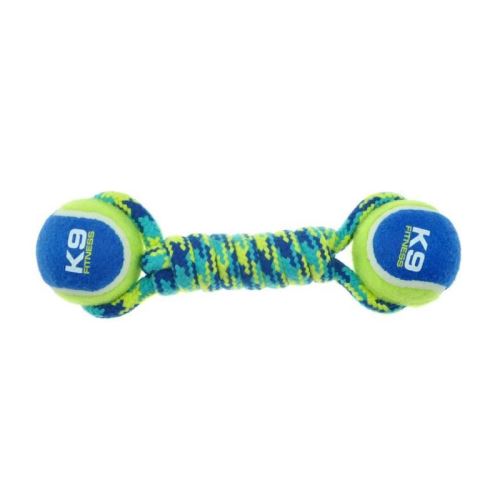 Meilleurs prix pour zeus haltere avec 2 balles de tennis 31 cm - bleu et vert - pour chien