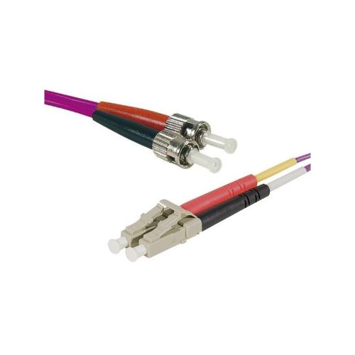 Jarretière optique duplex multimode OM3 50/125 LC-UPC/ST-UPC violet - 1 m