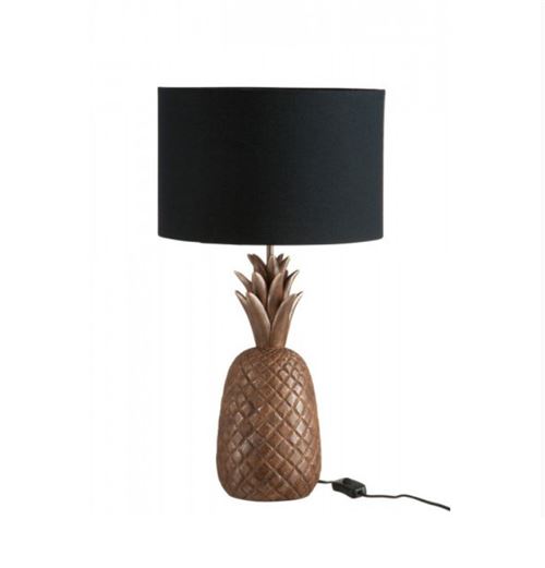 Lampe ananas en résine marron/noir - 76165 - J-LINE