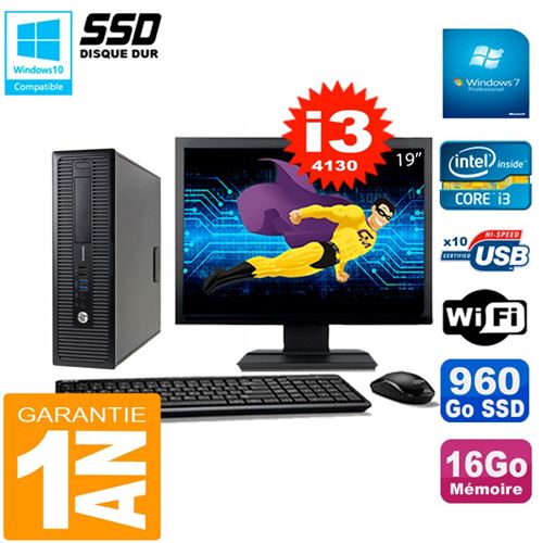 Pc hp elitedesk 800 g1 sff ecran 19' core i3-4130 16go disque 960 go ssd wifi w7 État correct - Hewlett-Packard reconditionné disponible sur Fnac