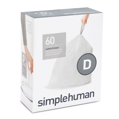 simplehuman Code D Sacs Poubelle Sur Mesure 3 Paquets x 20 (60 Sacs) Blanc
