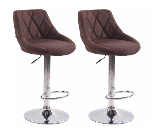 CLP Lot de 2 tabourets de bar Lazio tissu , Marron