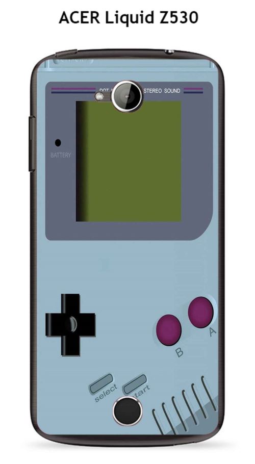 Coque TPU gel souple ACER Liquid Z530 design Game Boy Aquamarine