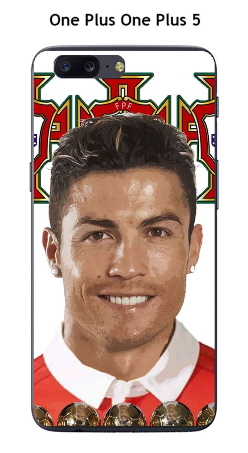 Coque TPU gel souple One Plus 5 design Ronaldo fond Portugal