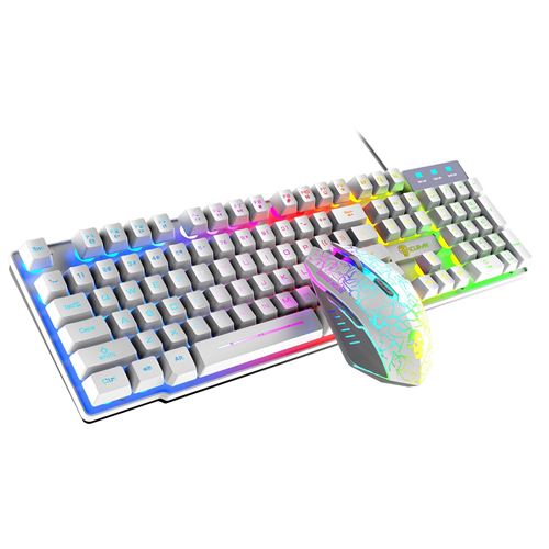 Non Communiqué Blanc Clavier De Jeu Lumineux Modèle T6