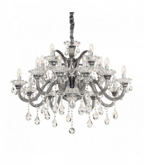 Suspension Grise en cristal COLOSSAL 15 ampoules