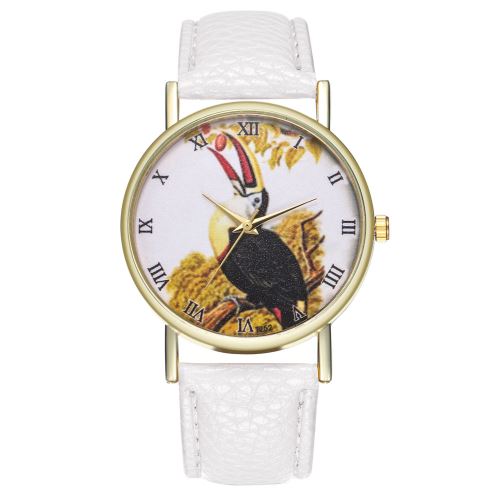 Mâle grande gueule illustration animal net montre à quartz rouge montre étudiant T252-Ablanc