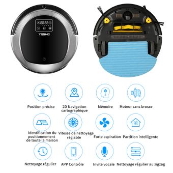 TEENO Aspirateur robot laveur WiFi Multifonction 3 en 1 TEENO Aspirateur robot laveur WiFi Multifonction 3 en 1
