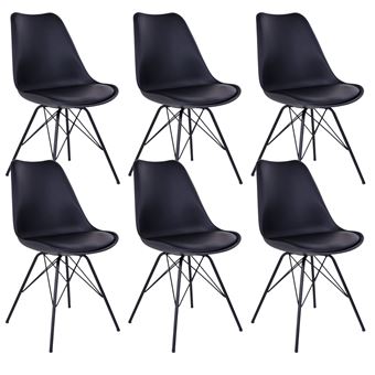 Lot de 6 chaise altobuy interieur non empilable non pliable H. 86 cm en metal noir - 1