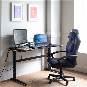 15 Sur Fauteuil De Bureau Gamer Noir Et Bleu Crash Achat Prix
