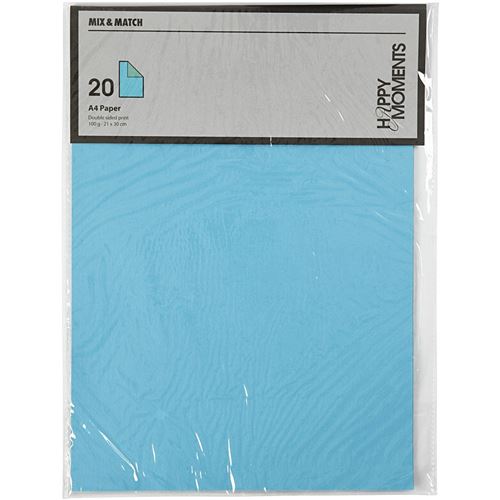 Creotime papier texturé 21 x 29,7 cm 20 pièces bleu