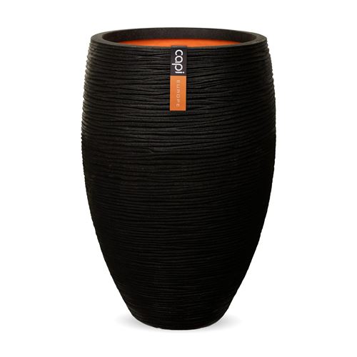 Capi Pot à fleurs Nature Rib Élégant Deluxe 40 x 60 cm Noir KBLR1131