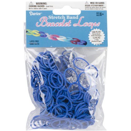 Darice Ensemble de 312 pièces de bracelets extensibles et de pinces en S, bleu royal