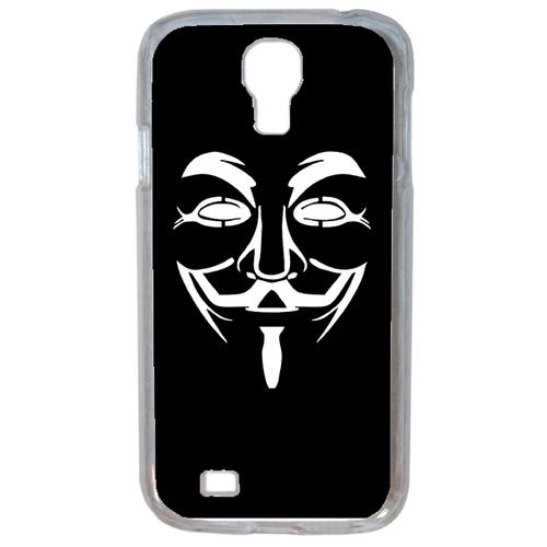 Coque Anonymous Noir Compatible Samsung Galaxy S4 Transparent
