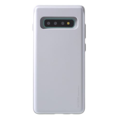 Coque en TPU porte-cartes coulissant série sky blanc pour votre Samsung Galaxy S10