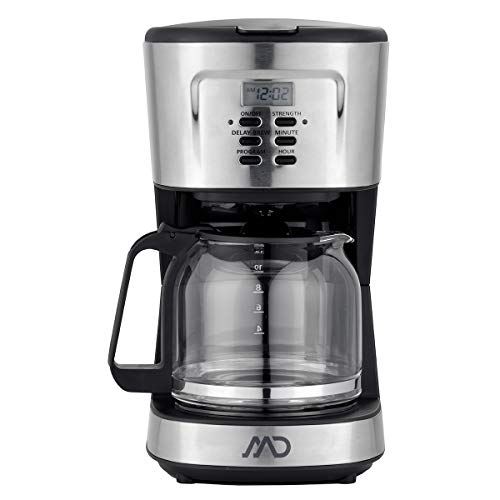 Md homelectro mcm-4020 cafetière filtre timer programmable inox 12 tasses-1.25l