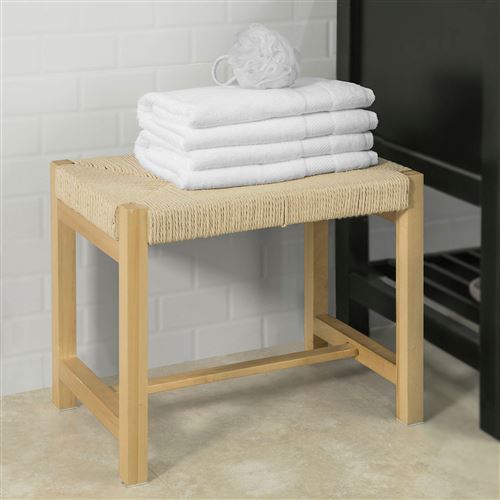 SoBuy® FSR69-N Banc à Chaussures Design Banquette Meuble d'Entrée - Siège en Corde Tressée  L56cmxP36cmxH46cm