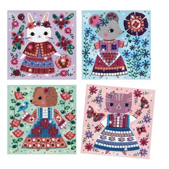 Kit créatif Djeco - Mosaïques Lovely pets - 4 tableaux