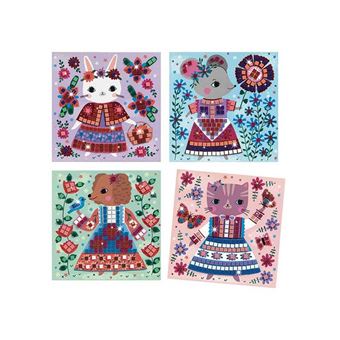 Kit créatif Djeco - Mosaïques Lovely pets - 4 tableaux