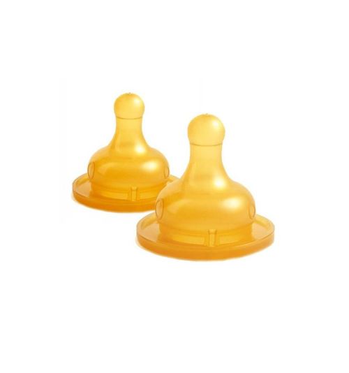 SUAVINEX-2 tetines bout rond latex debit lent 0+