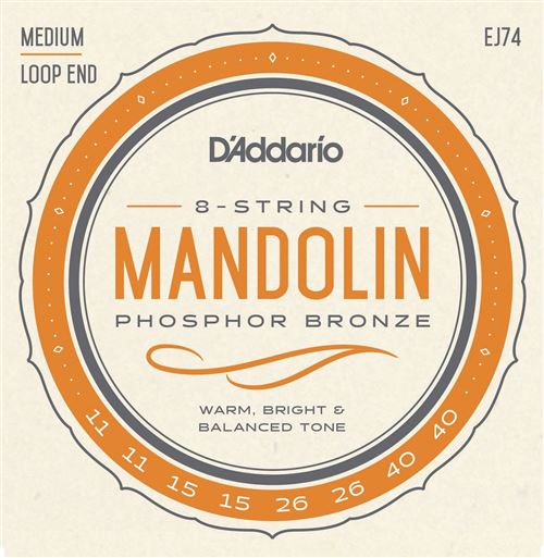 D'Addario EJ74 Mandolin Phosphor Bronze Medium 11-40 - Image 2
