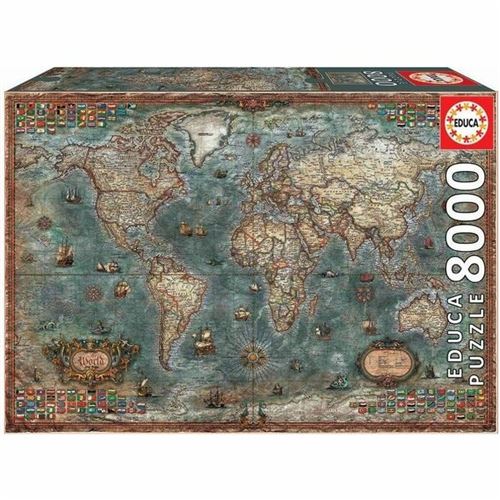 Educa Puzzle 8000 Pieces Mappemonde Historique - 18017 - Borras - Image 1