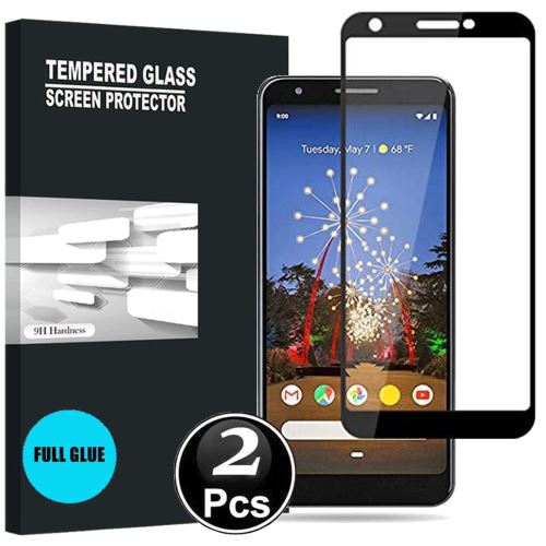Google Pixel 3a Vitre protection d'ecran en verre trempé incassable protection integrale Full 3D Tempered Glass FULL GLUE - [X2-Noir]