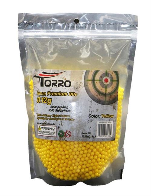Sac de 5000 billes jaunes 6mm 0.12g Softair