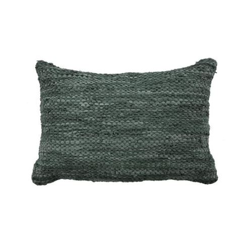 Coussin en cuir tressé Skin - 40 x 60 cm - Bleu gris
