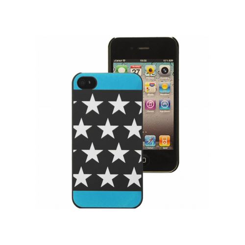 Mocca coque étoiles phosphorescente bleue pour iPhone 4 / 4S