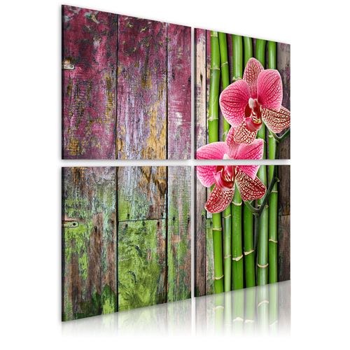 Tableau - Bambou et orchidée - 90x90 Artgeist (1006)