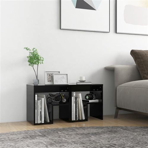 Tables de chevet 2 pcs noir 40x30x40 cm bois d ingénierie