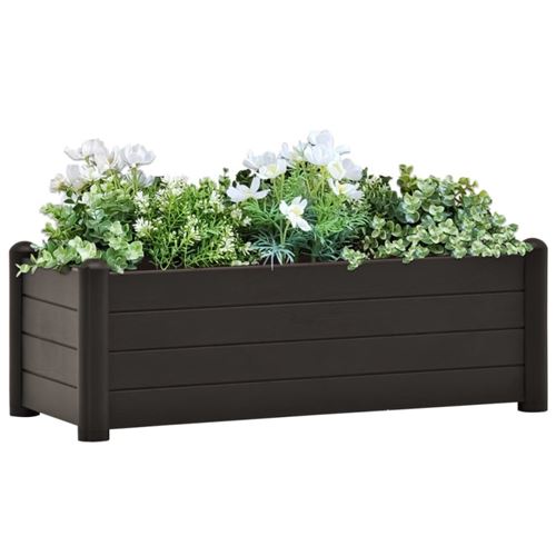Vidaxl Gris Lit Surélevé De Jardin Pp Anthracite 100X43x35 Cm - Image 3