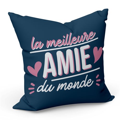 Fabulous Coussin Bleu La Meilleure Amie du Monde [40x40 cm]