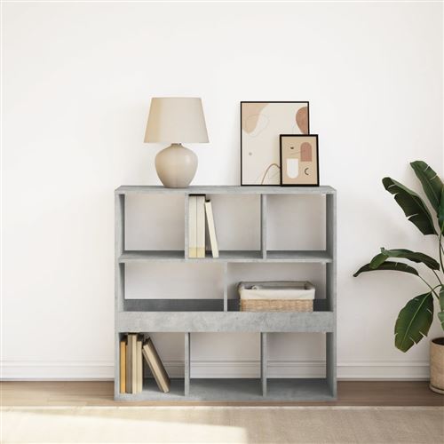 vidaXL Bibliothèque/Séparateur de pièce gris béton 100x33x94,5 cm