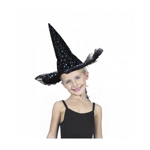 Chapeau sorciere etoiles irisees luxe enfant