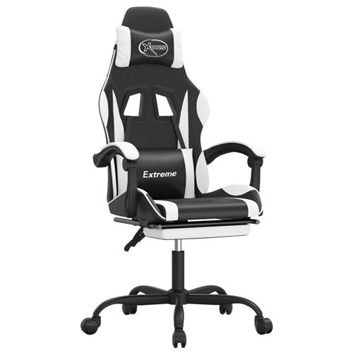Vidaxl Noir/Blanc Chaise De Jeu Avec Repose-Pied - Image 3