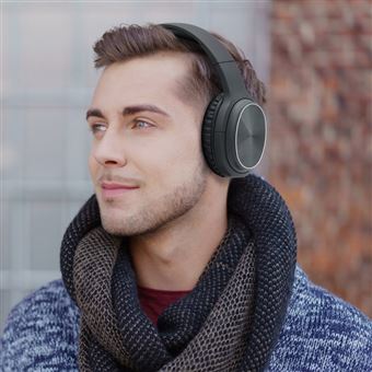 Casque audio Bluetooth ANC à réduction de bruit active - noir