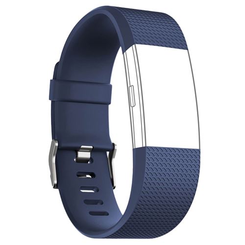 Avizar Bracelet pour FitBit Charge 2 Silicone Texturé Fermeture Boucle ardillon Bleu Nuit