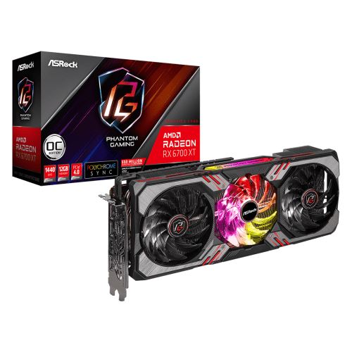  Carte Graphique ASRock Phantom Gaming AMD Radeon RX 6700 XT 12Go GDDR6 2457MHz PCI Express x16 Noir 