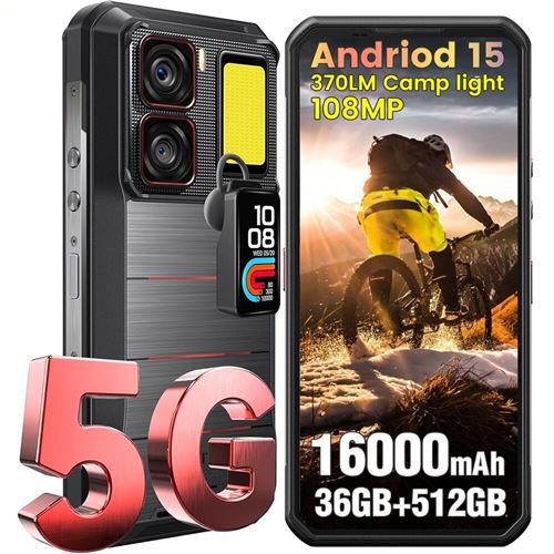  OUKITEL WP300 T&eacute;l&eacute;phone Portable 5G 36Go+512Go 6.8"" 108MP Dual SIM/NFC Noir