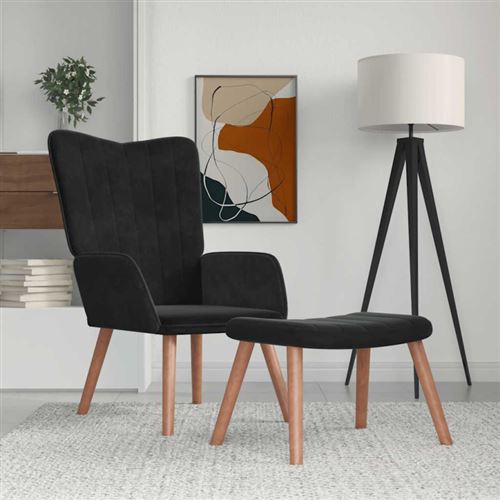 Chaise vidaxl en bois non pliable H. 95.5 cm interieur noir