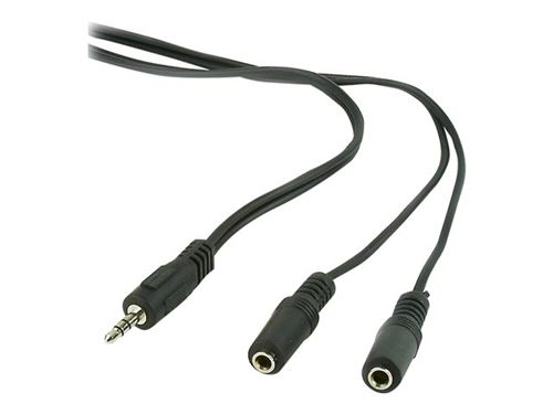 Cablexpert CCA-415 - Répartiteur audio - mini-phone stereo 3.5 mm femelle pour mini-phone stereo 3.5 mm mâle - 5 m - noir