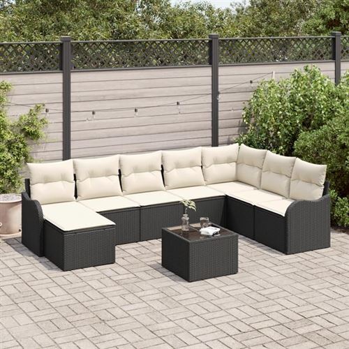 Vidaxl Marron Ensemble De Canapé De Jardin 8 Pièces Avec Coussins Rattan Poly Ensemble De Canapé De Jardin 2 Places Avec Coussins 3345827 - Image 2