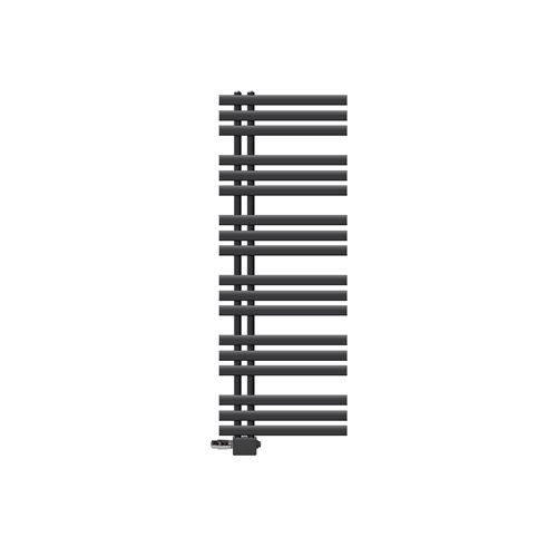 Non Communiqué Anthrazit Luxebath Radiateur Design Iron Em 500X1400 Mm Anthracite Raccord Central Au Bas Avec Garniture De Raccordement Universel Forme D'angle Et De Passage + Thermostat, Sèche-Serviettes Avec Kit De Montage - Image 1