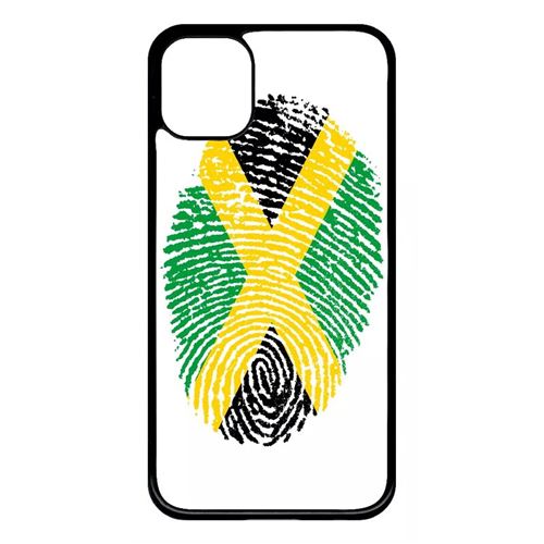 Coque My-Kase pour iPhone 11 - empreinte digitale drapeau jamaica - Plastique Noir