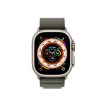 Apple Watch Ultra - 49 mm - titane - montre intelligente avec Boucle Alpine - textile - vert - taille du bracelet : L - 32 Go - Wi-Fi, LTE, UWB, Bluetooth - 4G - 61.3 g